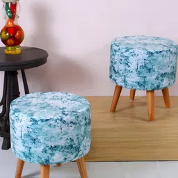 Shadowkart Blue Wooden Pouffes Sitting Mudda Ottomans-picture-29
