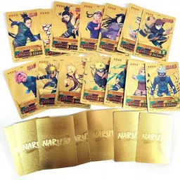 cravingkart Naruto Gold Foil Anime Trading Playing Card Set, 55 Golden Collector Cards Game image 3