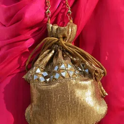 Swtantra Gold-Toned Embellished Structured Shoulder Bag image 3