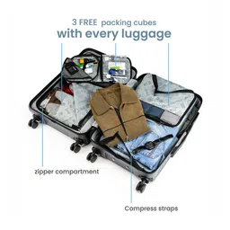 Assembly Set Of 2 Textured Hard Cabin-Sized Large-Sized Trolley Bags 40L 85L image 5