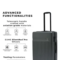 EUME Set Of 2 Textured Hard Sided Medium & Large Trolly Bags image 4