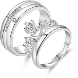 shiv jagdamba Crystal, Sterling Silver Cubic Zirconia Sterling Silver Plated Ring Set-picture-20