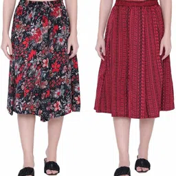 manat diva Women Printed A-line Multicolor Skirt-picture-25