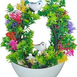 jaymaa collection Artificial Plants Green Tree for Home Decor Show Style Bonsai Wil Multicolor Wild Flower Artificial Flower with Pot image 2