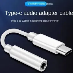 XVY Black Type-C to 3.5mm Audio Jack Adapter Cable | 0.12m Length| Black Phone Converter image 2