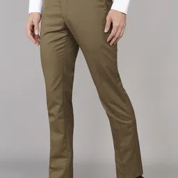 raymond Men Slim Fit Brown Polyester Trousers image 3