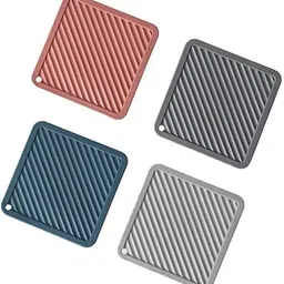 nayopi Silicone PVC Coasters Set,Non-Slip Heat-Resistant Rubber Trivet Mat for Hot Pan Silicone Mats Trivet image 1