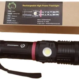 vanrakshak FL-Z050 Rechargeable LED Torch Light Long Range Flashlight IP65 Waterproof Torch image 1