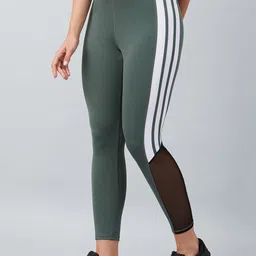blinkin Striped Women Dark Green Tights-picture-12