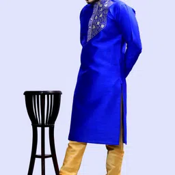 tibra collection Men Pure Silk Kurta Pyjama Set image 5