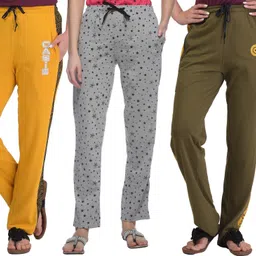 weboasis Pack of 3 Women Printed Multicolor Track Pants-picture-14