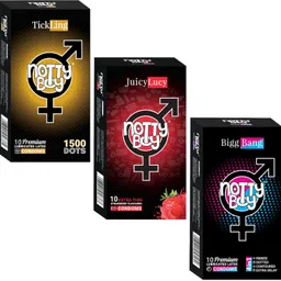 nottyboy EXTRA TIME, EXTRA DOTS Ribbed Strawberry Flavour Combo Pack Condom-picture-27