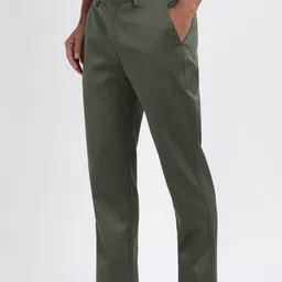 peter england Men Regular Fit Black Cotton Blend Trousers image 5