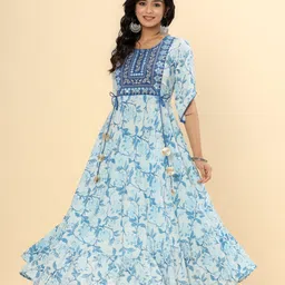 Floral Print Rayon Blend Stitched Anarkali Gown-image-79