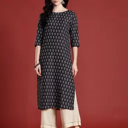 anouk Women Printed Viscose Rayon Straight Kurta-picture-24