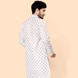 rhinefab Men Printed Cotton Blend Straight Kurta image 2