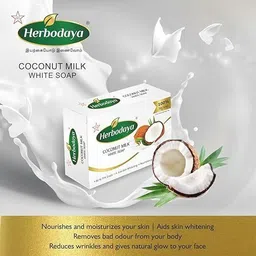 herbodaya Coconut Milk White Soap | Gentle Cleansing & Skin Brightening | Herbal Bath image 2
