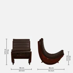 woodsworth from pepperfry Arendal Mango Wood Rocking Chair In Scratch Resistant Honey Oak Finish image 3