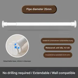 fitxcel White Curtain Rods Metal image 3