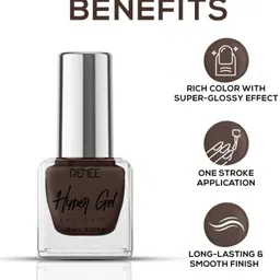 renee Hyper Gel Nail Paint Mocha Brown, Chip Resisting Formula, High Shine Polish Mocha Brown image 3