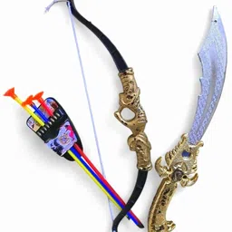 halo nation Bahubali Set Bow Archery Sword for Kids 3-5 year (Plastic/ Small Size 41CM Bow) Bows & Arrows-picture-25
