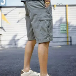 tyrell Solid Men Grey Cargo Shorts image 3