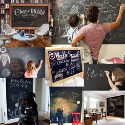smoni Black Board Vinyl Wall Sticker Removable Decal (45 x 200cm) 45 NO Backboard image 3