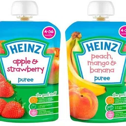 heinz Puree Combo (Pack of 2) - & Strawberry + Peach, Mango & Banana Cereal-picture-11