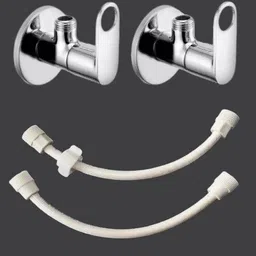 senkiddpro by senkiddpro Chrome Finish SS 2 Angle Wall with 2 PVC Connection pipe for washbasin Geyser water Saving Aerator Suitable for Washbasin,Sink,Bathroom &Kitchen Bib Tap Faucet-picture-11