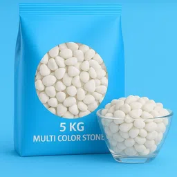 smab 5KG Premium White Color Pebbles for Aquarium, Garden & Home Decoration Stones Polished Asymmetrical Marble Pebbles-picture-47