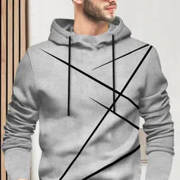 blive Men Printed Hooded Neck Cotton Blend Grey T-Shirt-picture-16