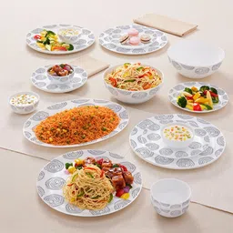 larah by borosil Pack of 21 Opalware Moonbeam Dinner Set-picture-41