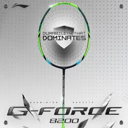li-ning G-Force 8200 Extra Strong Black Strung Badminton Racquet image 2