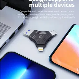 DM APD006 256GB 3 in 1 USB 3.0 Fasionable Triangle Pendrive For IOS, PC, Maccbook 256 GB OTG Drive Compatible with Desktop Computer, Audio Player, Mobile, Netbook, Tablet, Television USB 3.0 Metal Case image 5