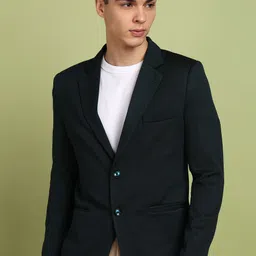 Men Solid Single Breasted Party Blazer-image-53