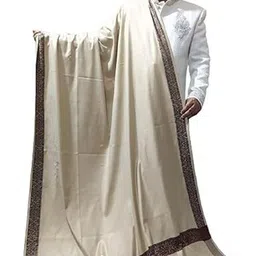 Kashmiri Thead Wool Self Design Men Shawl-picture-38