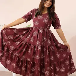 bnt Women Gown Brown Ankle Length Dress image 3