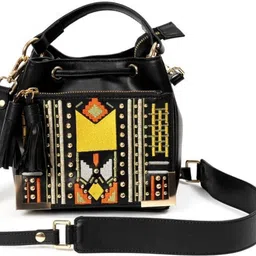 green hermitage Black Men & Women Sling Bag Nora Men & Women Vegan Leather Sling Bag - Black-picture-43