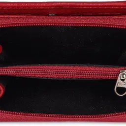dolphin global Men & Women Casual Red Genuine Leather Card Holder image 3