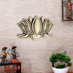 cave Brass Lotus Wall Hanging for Wall Door|Home Decor,Lotus Flower for Decoration Decorative Showpiece - 6.35 cm-picture-17