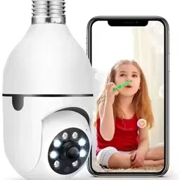 Cxoen Wireless Bulb CCTV Camera with HD Resolution and 360° Panoramic Lens Security Camera-image-1