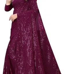 shree shubh enterprise Embellished, Embroidered, Self Design Bollywood Georgette Saree image 3