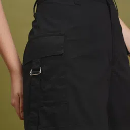 tokyo talkies Solid Women Black Casual Shorts image 4