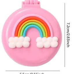 alexvyan Pink Round Travel Mini Hair Comb with Make up Mirror Pocket Folding image 2