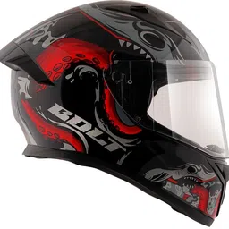 vega BOLT DX OCTOPUS FULL FACE BLACK RED SIZE 600 Motorbike Helmet image 2