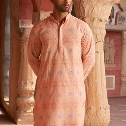 jompers Men Embroidered Viscose Rayon Straight Kurta image 5