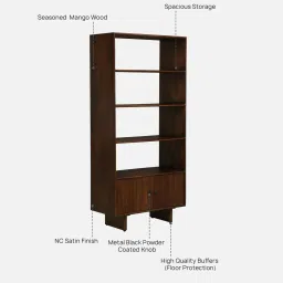 woodsworth from pepperfry Almere Mango Wood Bookshelf In Tubbaq Finish image 3