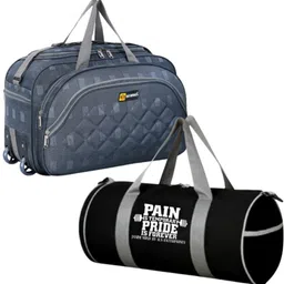 k.s enterprises 40 L Gym Duffel Bag - Combo Of 2 Pcs Duffel Bag And Gym Bag With Large Capacity Spots Bag - Grey image 1