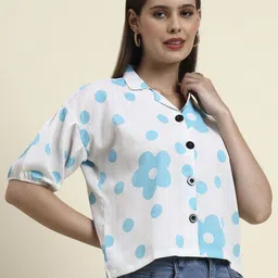 sofisty Women Regular Fit Floral Print Lapel Collar Casual Shirt image 2