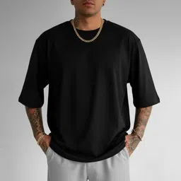 uthira Men Graphic Print Round Neck Pure Cotton Black T-Shirt image 4